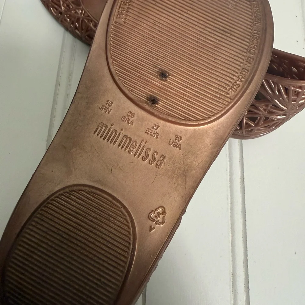 Mini Melissa Rose Gold Mary Jane Jelly Shoes